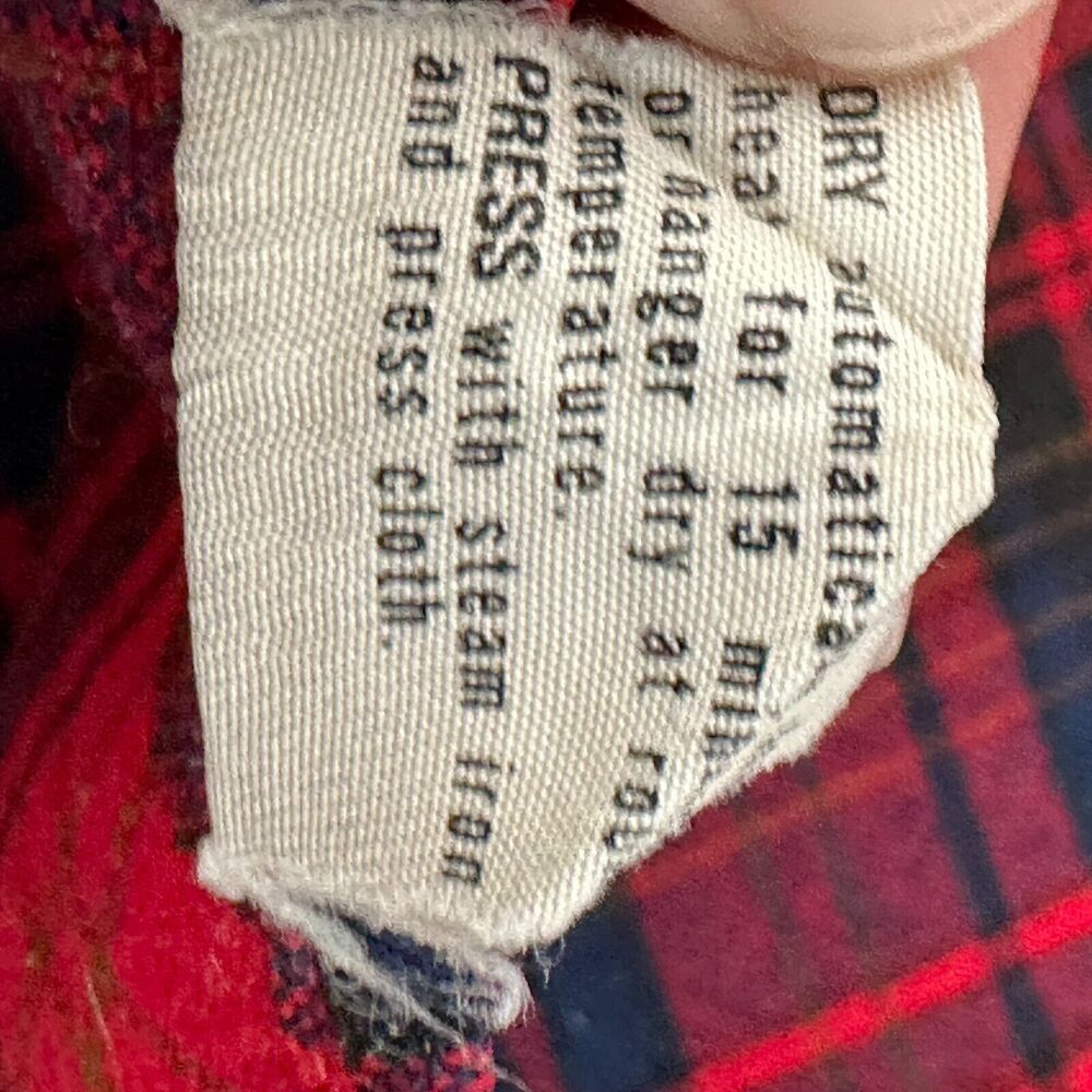 VTG Pendleton Field Shirt Mens 15.5 Red Blue Plaid 100% Wool USA Flannel READ - Picture 12 of 12